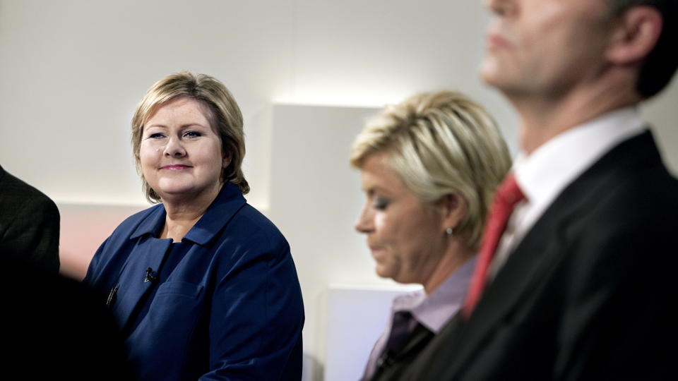 ST�RRE ENN FRP: Erna Solberg har grunn til � v�re forn�yd. Foto: Henning Lilleg�rd / Dagbladet