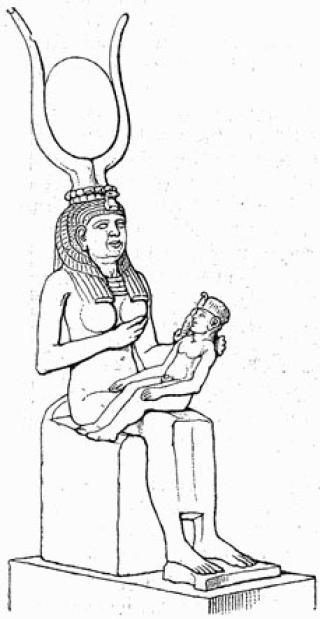 ISIS OG HORUS: Den egyptiske gudinnen ammer s�nnen Horus. Hun var gift med broren sin, Osiris. Isis og s�nnen blir av og til sett p� som forl�pere til Maria og Jesus fordi fremstillingen ligner. Fortellingene om Maria og Isis er imidlertid ogs� ulike. Foto: WIKIMEDIA