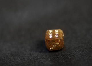 For spesielt interesserte: Hvis M�rta Louise mangler julegave til ektemaken, hva med denne terningen best�ende av en stor brun diamant og 21 sm� briljanter? Foto: Linda N�sfeldt