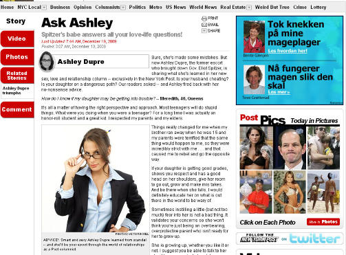 - SMART OG SEXY:  Slik promoterer New York Post sin nye sexspaltist. Faksimile: New York post
