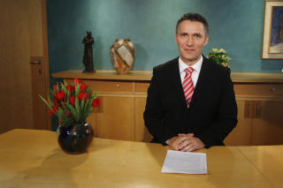 2008:Jens Stoltenberg holder nytt�rstale.
Foto: Terje Bendiksby / SCANPIX  .