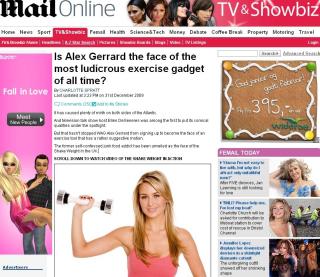 NY FIGUR: Slik fronter Alex Gerrard sin nye, slanke figur og Shake Weight.Faksimile: Daily Mail