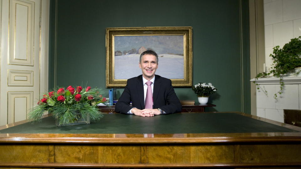 2010: Statsminister Jens Stoltenberg holder sin nytt�rstale.
Foto: Bj�rn Sigurds�n / SCANPIX