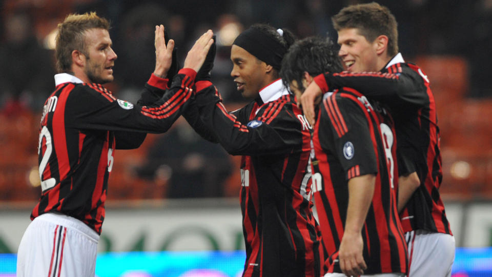 GJORDE COMEBACK: David Beckham spilte 75 minutter mot Genoa. Milan knuste motstanderen 5-2. Foto: Giuseppe Cacace / AFP.
