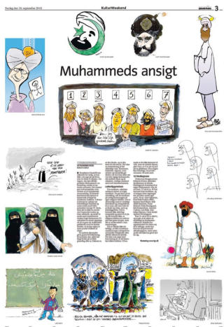 STARTEN P� EN LANG DEBATT: Jyllandsposten trykket Mohammed-karikaturene 30. september 2005. Faksimile: Jyllandsposten
