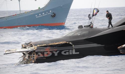 SANK: Sea Shepherds superb�t Ady Gil. Foto: AP Photo/Sea Shepherd/Scanpix