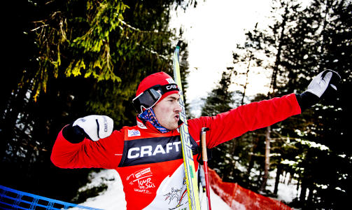 SKISPORTENS BOLT: Petter Northug frustrerer svenske skientusiaster med utiln�rmelige spurter og verbale bredsider. Den norske langrennsfavoritten er med andre ord ikke ulik friidrettsstjernen Usain Bolt i sin framferd. Foto: Thomas R. Skaug/Dagbladet