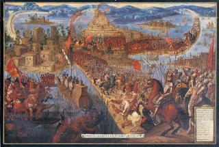 EN AV DE ST�RSTE BYENE I VERDEN: Da Cort�s erobret Tenochtitl�n p� begynnelsen av 1500-tallet bodde det anslagsvis mellom 500 000 og 1 000 000 mennesker her. Aztekerbyen ble lagt i ruiner og Mexico by ble bygget her.  Foto: WIKIMEDIA