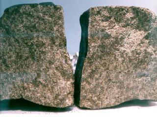 DATT NED I EGYPT: Slik ser Nakhla-metoritten fra Mars ut. Den ble funnet i Egypt i 1911. N� unders�ker forskere denne steinen med elektronmikroskop for � finne beviser for liv p� Mars. Foto: WIKIMEDIA