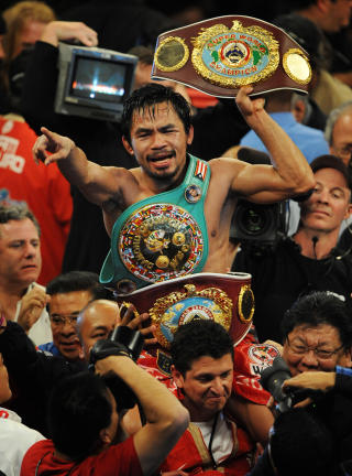 VERDENS BESTE: Pacquiaou er verdensmester i welvervekt, men regnes av mange som verdens beste uansett vektklasse.Foto: SCANPIX/AFP / Mark RALSTON
