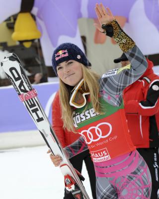 TRENER HARDT: Vonn mener det er t�ys at overvekt f�rer til suksess i skibakken. Foto: AP/Giovanni Auletta