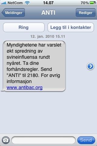 SMS: Antibac.org har sendt tekstmeldinger til et ukjent antall personer, og ignorert regelen om � innhente samtykke p� forh�nd.