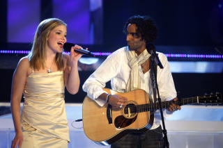 FRAMF�RTE �DIAMANTEN� I DUETT: Chand Torsvik sang sammen Maria N�ss Aune og Team Bjarne.
Foto: Scanpix