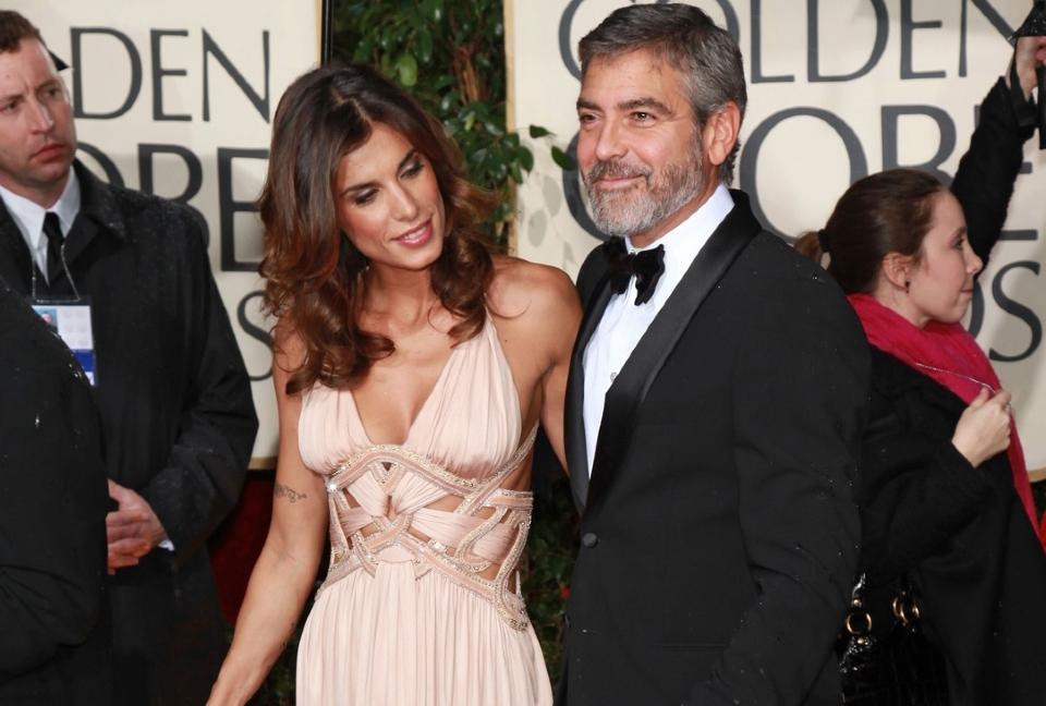 VILLE IKKE DELTA:  Skuespiller George Clooney kom allikevel til Golden Globe sammen med kj�resten Elisabetta Canalis, og brukte kvelden p� � rekruttere st�ttespillere til Haiti. Foto: STELLA PICTURES