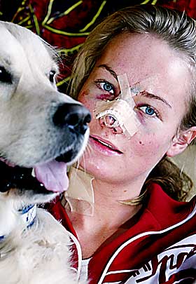  T�FF I TRYNET: Gutta setter stor pris p� Kaja, det gj�r hunden hennes Leo ogs�.