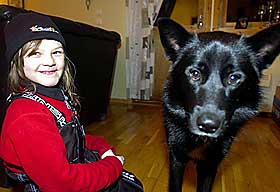  VENNER: I g�r m�ttes Sunna Maret (8) og hunden Janko (1) igjen. De to hadde et ublidt m�te for tre uker siden. N� m� hunden kanskje d�.