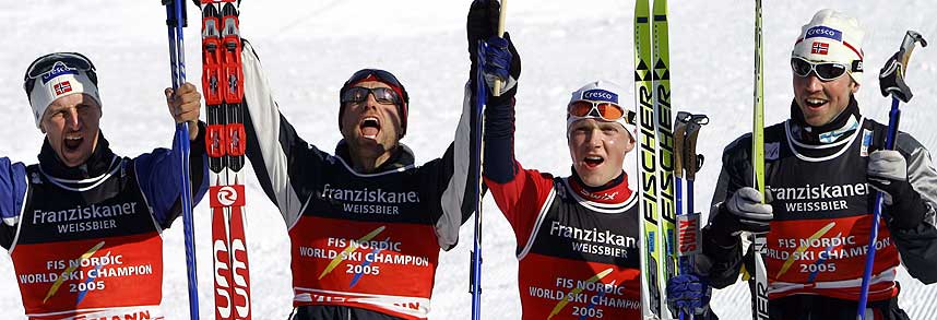 VERDENS BESTE LAG: Lars Berger, Odd-Bj�rn Hjelmeset, Tore Ruud Hofstad og Frode Estil.