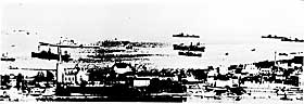 HAVNEBY: Den tyske flåteinvasjonen av den trønderske havna 9. april 1940.