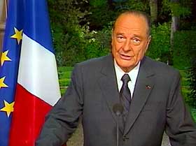 A beating : Bell 22 yesterday evening acknowledged president Jacques Chirac facts biting defeat at French television.