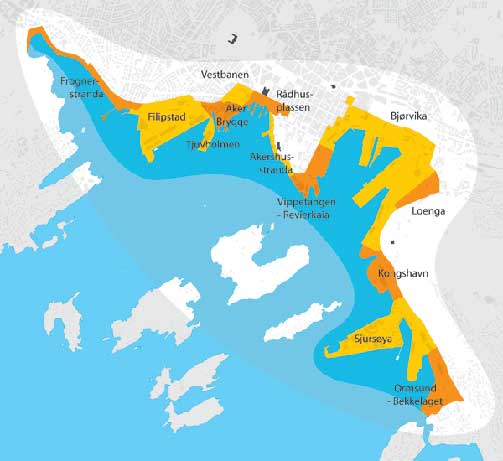 Fjordbyen strekker seg fra Frognerkilen i vest til Ormsund i �st.