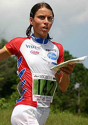 STERK INNSATS: Anne Margrethe Hausken sprintet inn til VM-s�lv i formiddag.