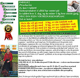 SELGER �SLANKEMIDDEL�: Prolarin.