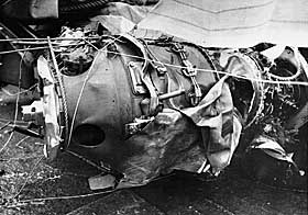 SKADET: Flyvraket hadde ingen skader som pekte mot at det hadde kollidert med et annet fly. Tross dette, har myten om britiske Harrier-fly spunnet seg stor de siste 20 årene.