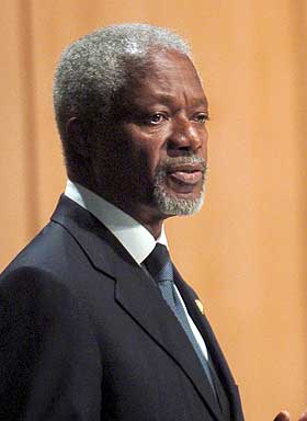 UTTRYKKER URO: - Jeg er dypt bekymret for flyktningenes skjebne, sa FNs generalsekret�r Kofi Annan om situasjonen ved de spanske enklavene Ceuta og Melilla.