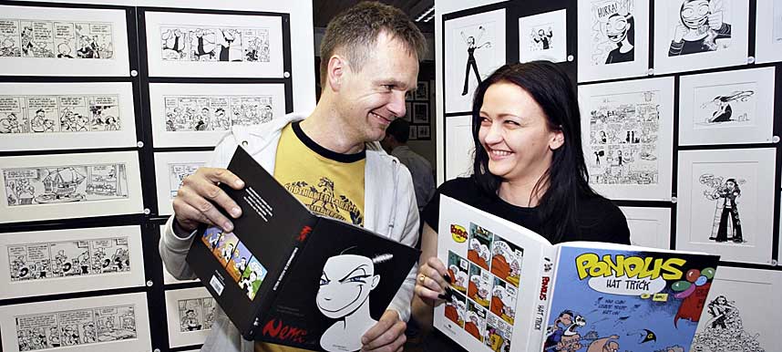 BEST P� STRIPER: Frode �verli og Lise Myhre er p� tegneserietoppen. Foto: John Terje Pedersen / DAGBLADET