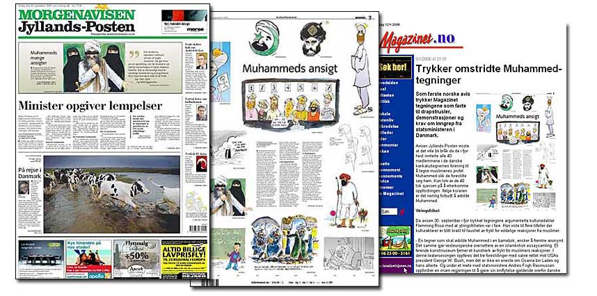 TEGNEBR�K: Jyllands-Postens Muhammed-karikaturer har skapt enorm furore i den muslimske verden. I f�lge Islam er det forbudt � portrettere profeten. N� har UD sendt instrukser p� hvordan ambassadene skal svare p� kritikken.