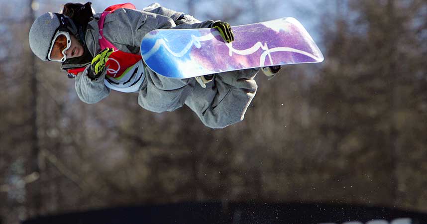 BRONSESVEV: Kjersti Buaas under andreomgangen som sikret henne bronsemedaljen i halfpipe.