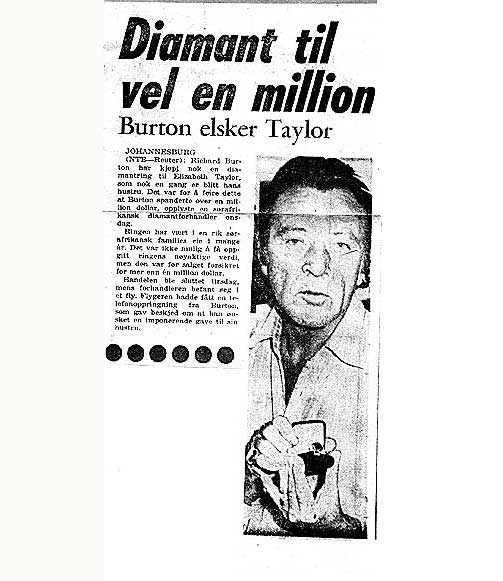 DATIDENS KJENDISPAR: Elizabeth Taylor og Richard Burton var kanskje datidens Posh og Beckham om du vil. Stoff om hvor mye diamantene som Burton kj�pte var godt r�verstoff.