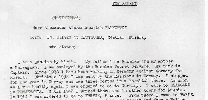 AVH�RET AV ALEXANDER: I dokumentet Dagbladet.no fikk fra The National Archives i Storbritannia, forteller han sin historie.