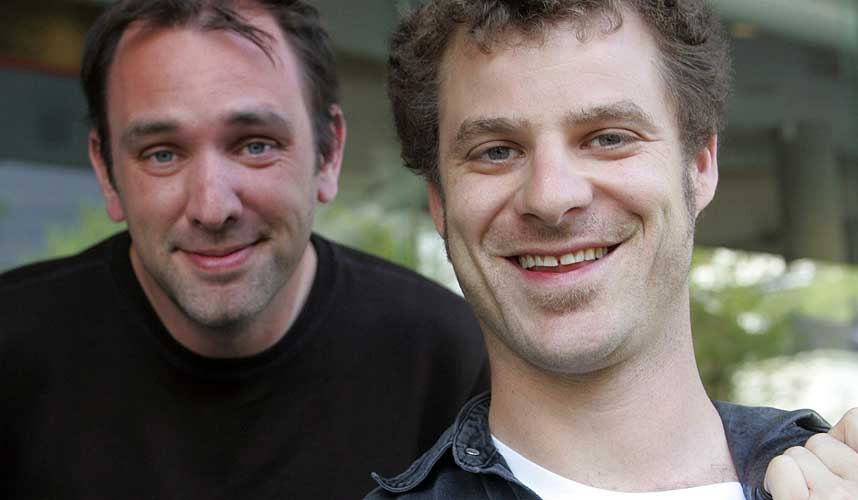 I NORGE: �South Park�-skaperne Matt Stone (t.h.) og Trey Parker holdt foredrag i Bergen i dag. Der kunne de blant annet fortelle at de tegnet Muhammed for fire �r siden, men at de ble sensurert.