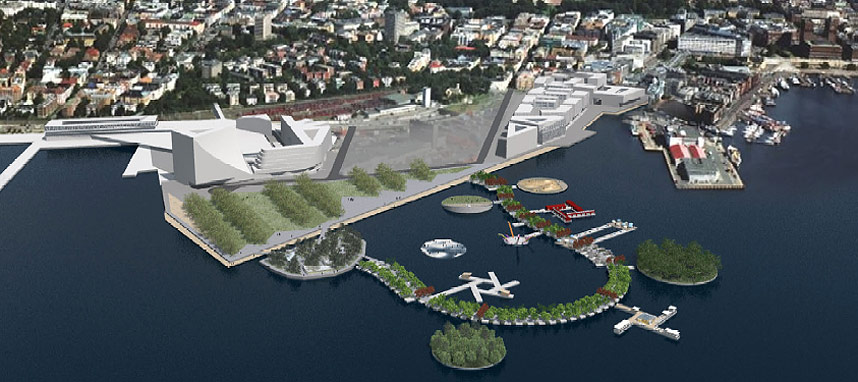 FLYTEPARADIS: �Noahs park� er navnet arkitektene har gitt flyteparken havnevesenet i Oslo �nsker � bygge p� Filipstadkaia.
