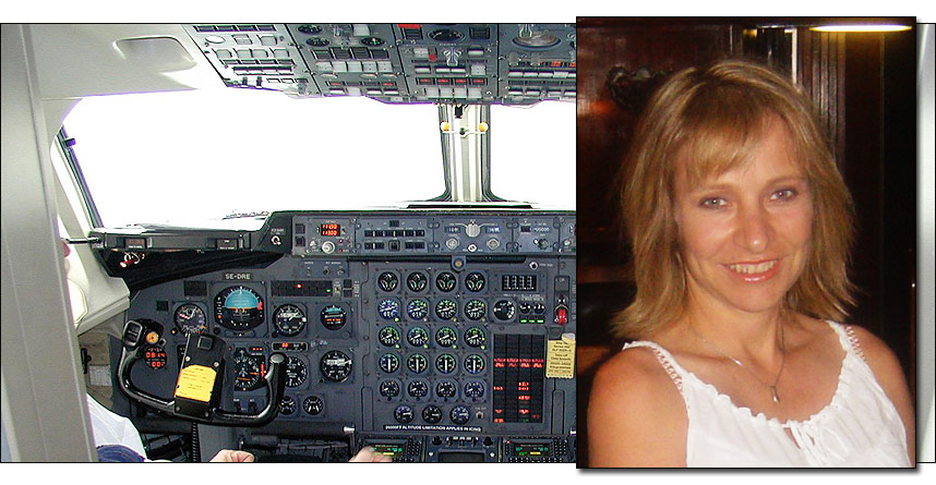BAe 146: Flytypen BAe 146 har store problemer med forurenset luft i kabin og cockpit. Susan Michaelis (43) fl�y denne flytypen, og har n� skader hun mener skyldes gifteksponering i fly.