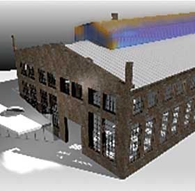 LYS: I Lucas Cuenis �Traces of Place� vises det som skjer inne i Dansens Hus som lysm�nstre p� taket av bygningen.
