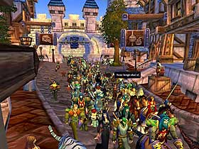 17. MAI: P� merkedager samles gjerne folk for � feire, som dette bildet fra 17. mai-feiringen i spillverdenen Azeroth i 2005.