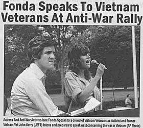 JUKS: Bildet av John Kerry og Fonda �sammen�, var klippet sammen av to bilder fra ulike �r og steder.