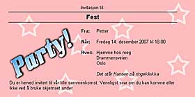 KJEDELIG UTFORMING: Designet p� invitasjonene er det ingenting � rope hurra eller smelle ballonger for. Forandringene er underveis, snart kan du lage egne invitasjoner fra bunnen av.