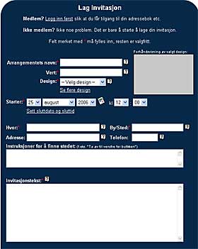 ENKELT � LAGE: Fyll ut invitasjonsskjema, finn frem til e-postadresser eller mobilnummer og du er i gang. Noen dager f�r det endelig skal skje, minner tjenesten gjestene p� festlighetene.