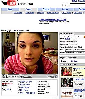 NETTBL�FF: LonelyGirl15 er et av tidenes st�rste nettfenomener, og videobloggene p� YouTube er sett av hundretusener. Denne uka viste det seg at jenta ikke er en ekte person.