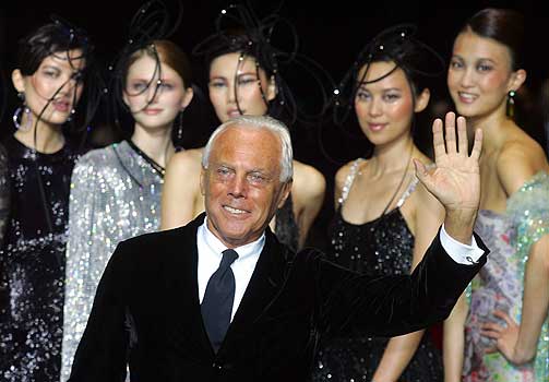 Mektig moteskaper: Giorgion Armani deltar i debatten om syltynne modeller. Han �nsker kun � bruke sunne modeller.