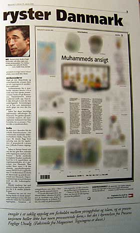 SLADDET: Her er Muhammedtegningene i Selbekks bok. - Jeg ville ikke at tegningene skulle st� i fokus, er Selbekks begrunnelse.