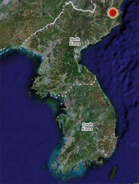 N�R KILJU: Klokken 10.35 lokal tid eller klokken 03.35 norsk tid skal Nord-Korea har foretatt en atompr�vesprengning i Hwaderi n�r den nord�stlige kystbyen Kilju.