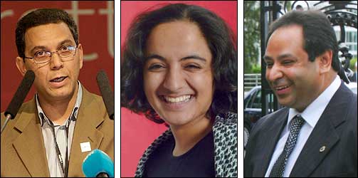 UENIGE OM HVOR MYE DE SKAL TALE INNVANDRERNES SAK: Bystyrerepresentant i Oslo Akhtar Chaudhry (Sv), kollega Sapideh Sadeghi (Sv) og H�yres Sheikh Aamir Javed.