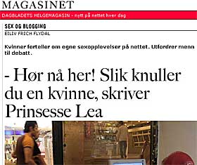 EN ENER: Saken om kvinner som forteller om sine sexopplevelser p� nettet ble mest lest p� Magasinet p� nett i fjor.