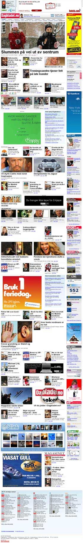LANG HISTORIE: Dagbladet.nos nye forside, i all sin velde.