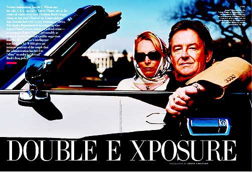 STILTE OPP I VANITY FAIR: Valerie Plame stilte opp med ektemannen Joseph Wilson i dette intervjuet med Vanity Fair etter avsl�ringen i 2003.