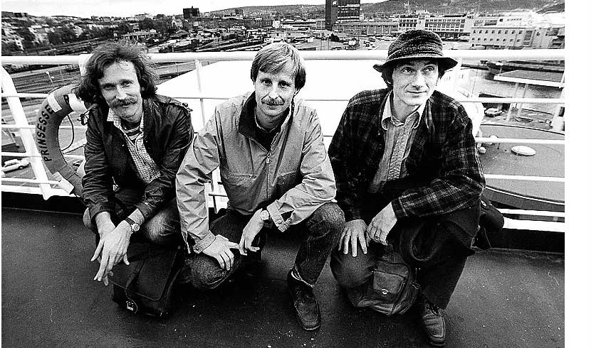 NYNORSKENS MENN: Ragnar Hovland (fra venstre), Kjartan Fl�gstad og Einar �kland avbildet i Oslo i 1983.